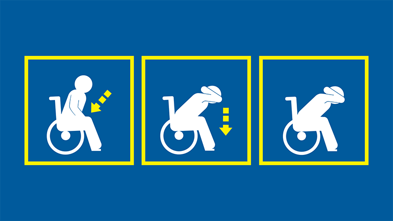 Person in a wheelchair doing Lock Cover Hold